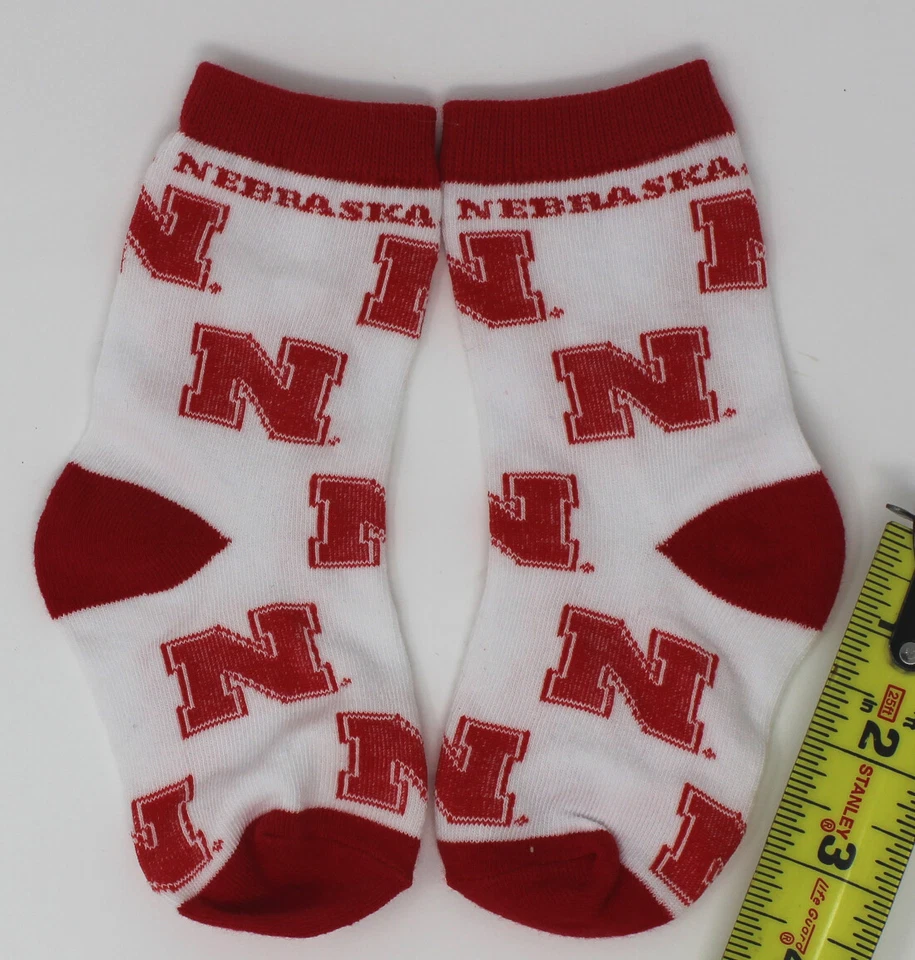 Nebraska Cornhuskers NCAA (3 Pair) 1/4 Quarter Kids Youth Socks *Toddler 3-8 - Image 4 of 4