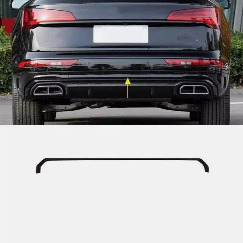 Black ABS Rear Bumper Diffuser Cover Trim Strip For AUDI Q5 SQ5 Sportback 21-24 - Image 3 of 4