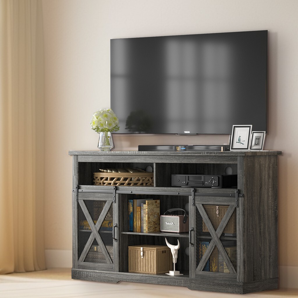 Entertainment Center Media Console Storage Cabinet Sliding D