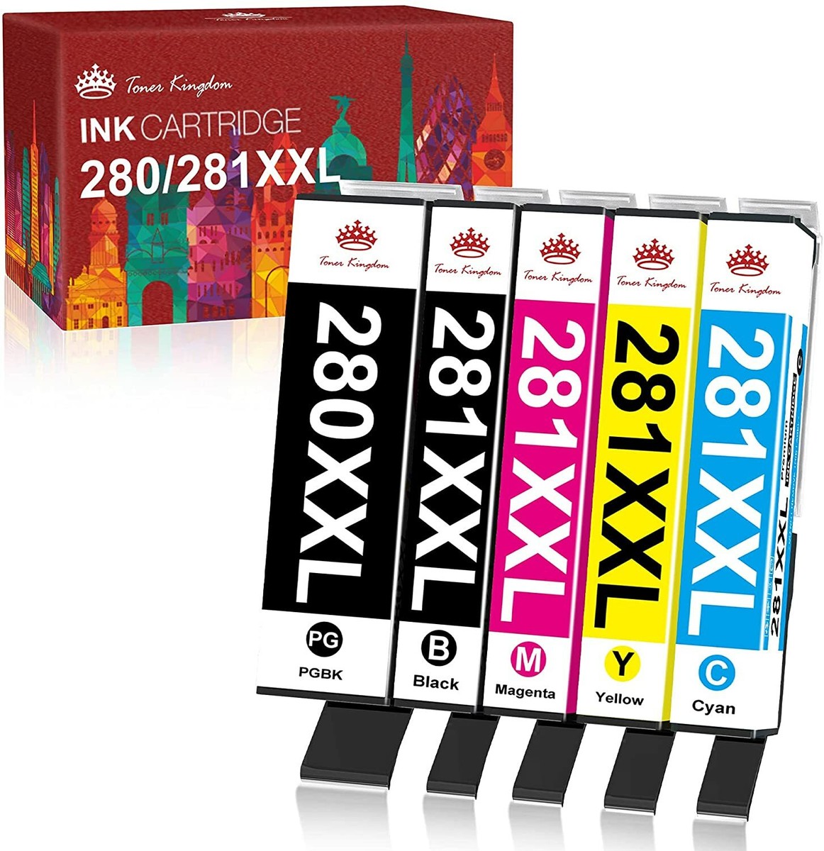 6-Pack Compatible Ink Cartridges For Canon PIXMA TR7520 TR8520 TS Series - PGI-280XXL CLI-281XXL