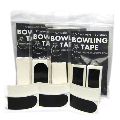Bowling Ball Bowler Tape 30er Pack schwarz glatt oder weiß rauh 1/2 3/4 1 Zoll