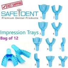 Dental Impression Trays Perforated Plastic Disposable (CHOOSE SIZE) 12 Trays/Bag