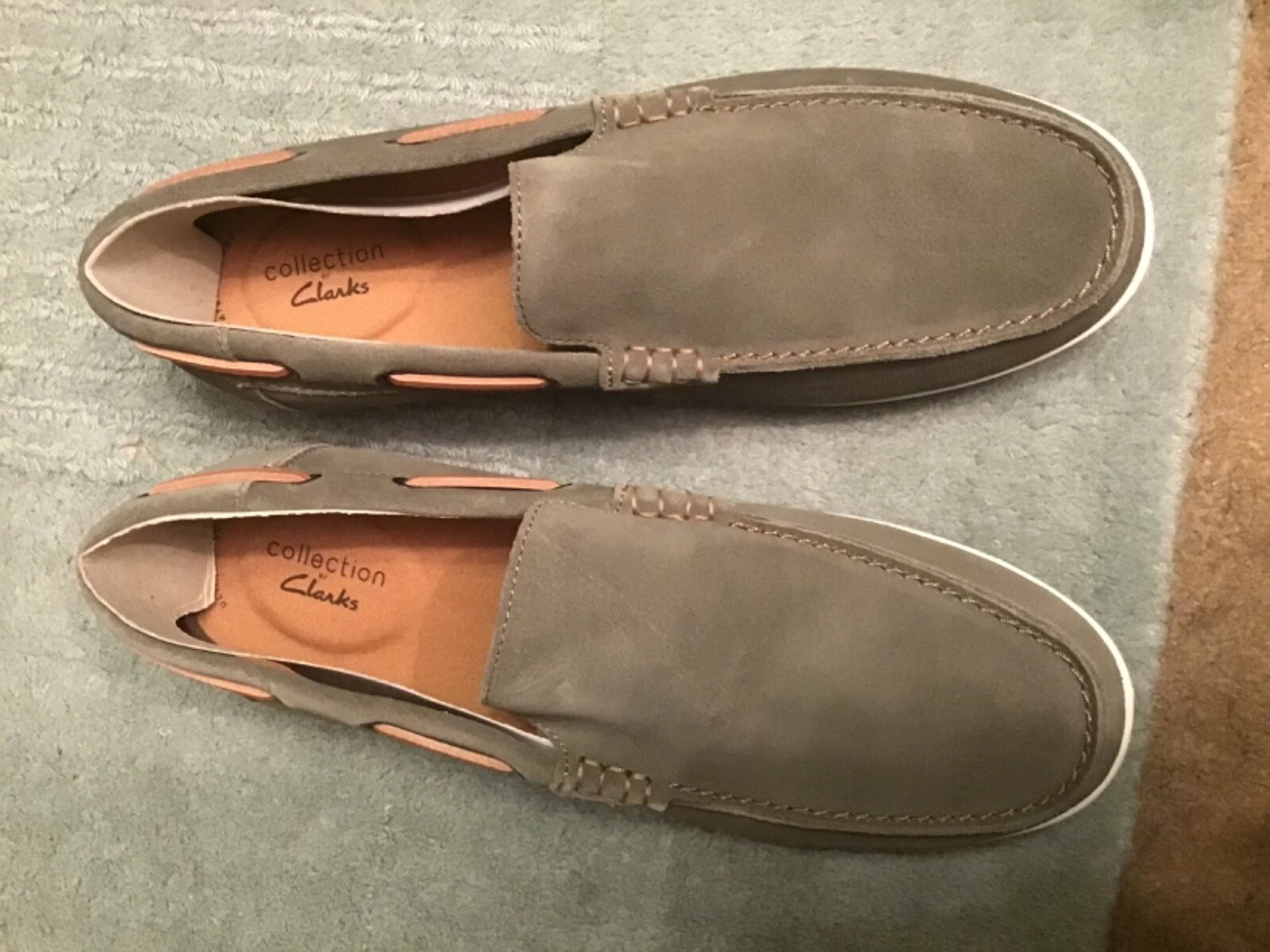 Mocassino nabuk in pelle scamosciata di oliva Clarks taglia 10G