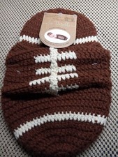 Football Hand Crocheted Hat  Diaper Cover Set - Size up to 10 lbs Newborn