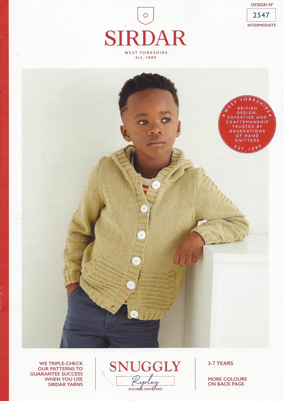 Sirdar Snuggly Replay  DK Knitting Pattern - 2547 Children's Hooded Jacket