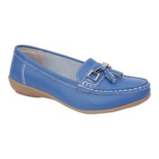 Womens Real Leather Loafers Flat Slip On Ladies Tassle Deck Shoes Size 4 5 6 7 8