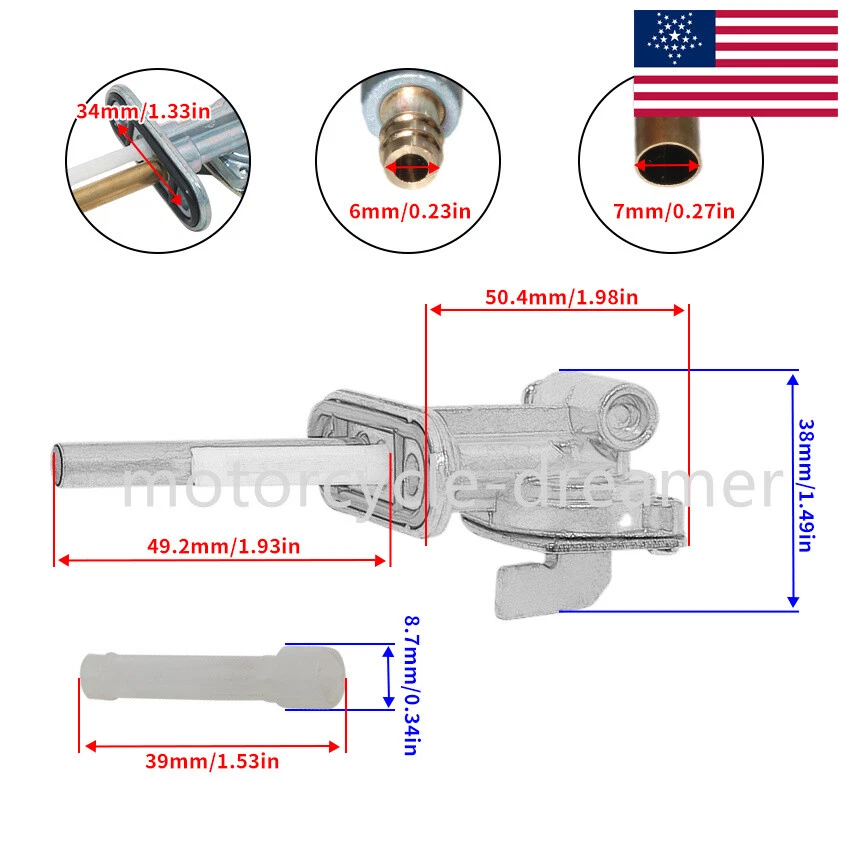 For Kawasaki Fuel Tank Petcock Valve KDX200 1989-1994/KD80X 1988-1990/KH125 1996 Foto 4 de 4