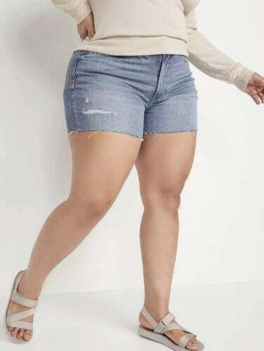 Old Navy Women’s Plus Size 28 ~ High Waisted OG Straight Cut Off Jean Shorts $40