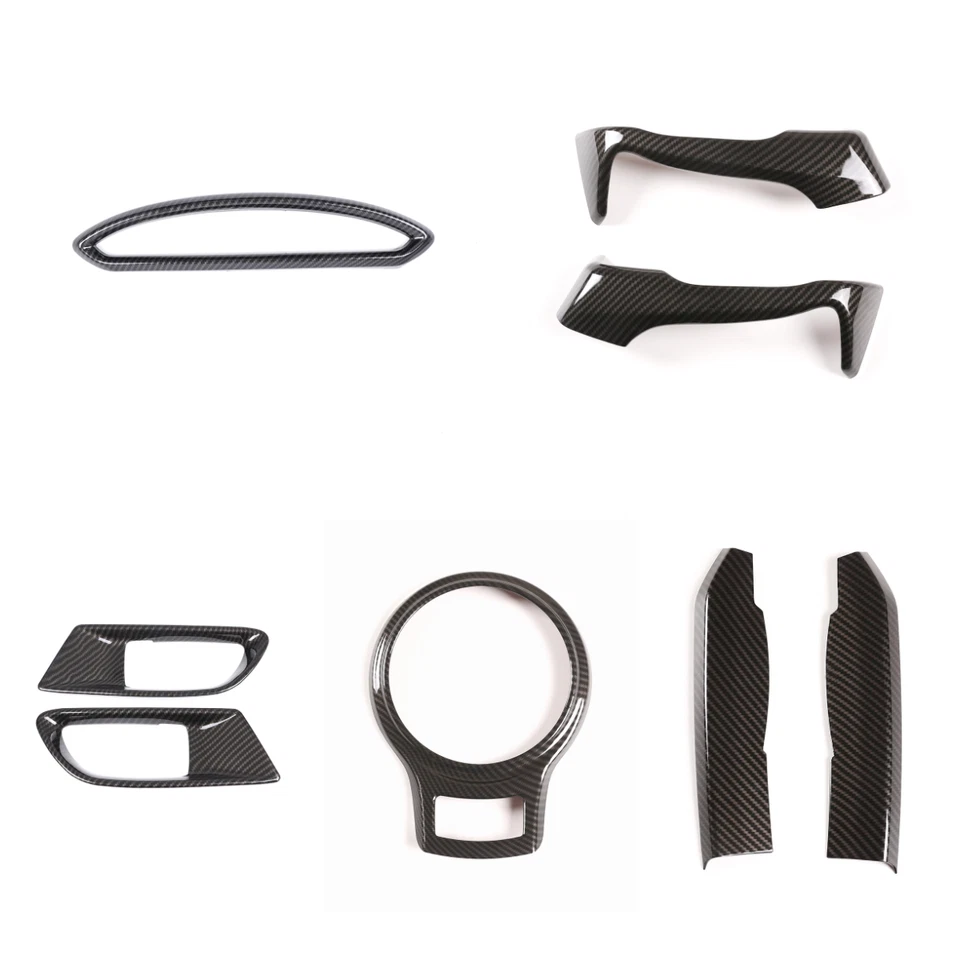 Juego completo de molduras interiores con aspecto de fibra de carbono de 10 piezas para Toyota 86/Subaru BRZ 2012-20 Foto 2 de 4