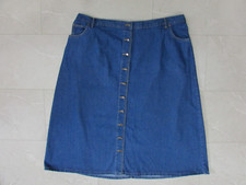 Woman Within Denim Jean Skirt Size 26W Midi Button Front