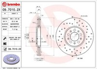 2X Brembo 09.7010.2X Bremsscheibe FüR Audi Seat Skoda VW