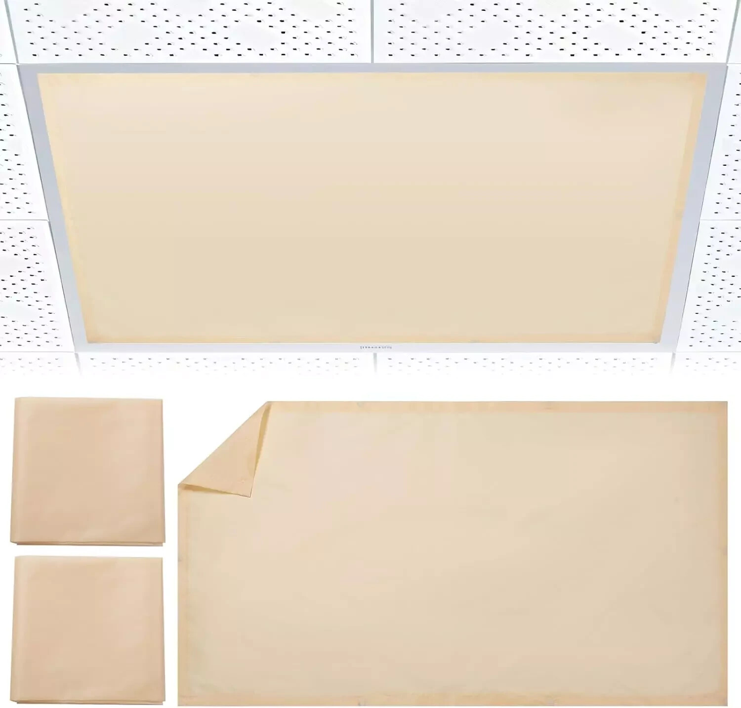 2pcs Fluorescent Light Covers - for Ceiling Lights warm yellow