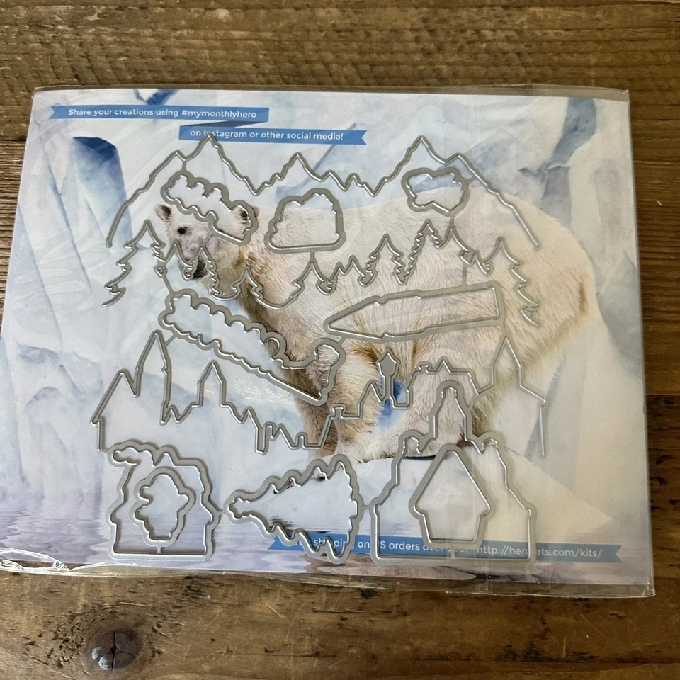 Kit Mensual HERO ARTS OCTUBRE 2017 Troquel Sello Navidad Elfo Village Polo Norte Foto 3 de 4