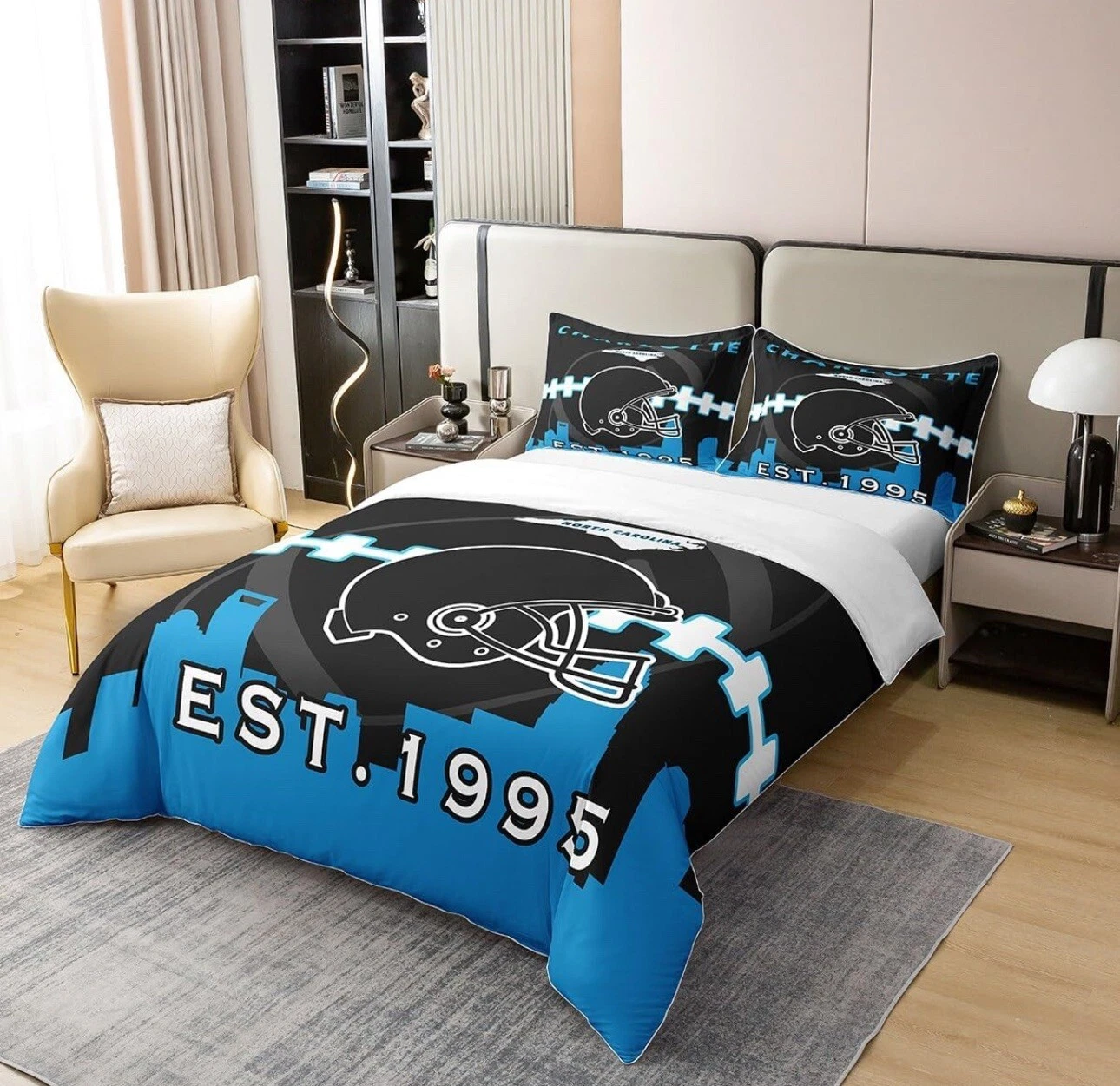 Charlotte Football 3-Pieces Bedding Set
