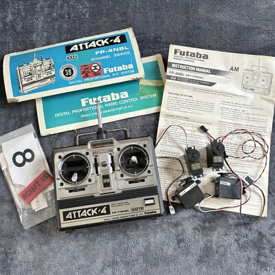 Vintage Futaba Attack-4 Model FP-T4NBL AM72 R/C Remote Controller 72MHZ Untested