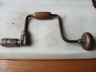 Vintage Rare Petite 6 Inch Sweep Bit Brace Hand Drill, Shop Ready, Very Good!