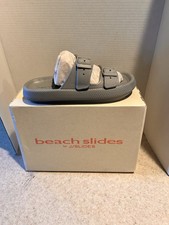 Women Beach Slides by J/Slides Gray So Cool Sandal Size 8 New In Box So Comfy