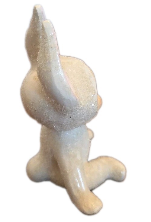 Vintage Sugar Glazed Snow Baby Bunny Rabbit Ceramic Figurines Set Of 3