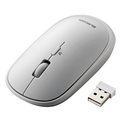 ELECOM Kabellose Maus 2,4 GHz Slint M-TM10DBGY Dünn Leise 4 Tasten Präsentation