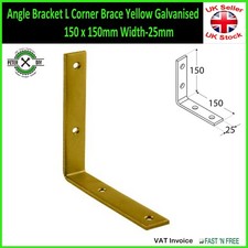 Angle Bracket L Corner Brace 25/40/50/75/100/125/150mm Yellow Galvanised
