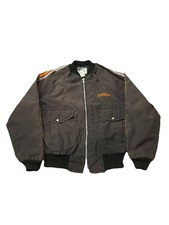 Vtg 80s Federal Express FedEx Bomber Jacket Sz Medium R&R Uniforms Cargo Faded