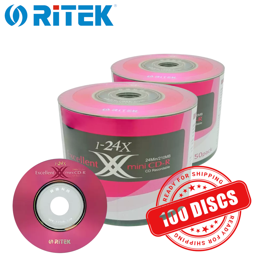 Minidisc Recordable Ritek Mini CD-R 24x 8cm Mini 210 MB Blank CD Recordable Discs 210MB ...