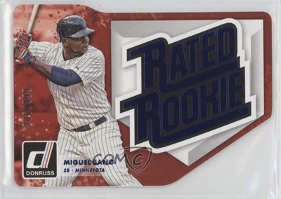 2016 Panini Donruss Rated Rookie Die-Cuts Blue 286/999 Miguel Sano #RRDC1 RC sh7