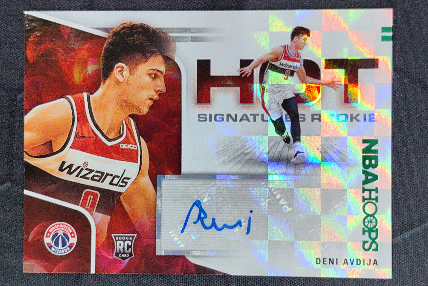 2020-21 Panini Hoops Deni Avdija Hot Signatures Rookies Green Auto RC Wizards