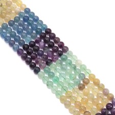 Genuine Rainbow Fluorite Round Smooth Beads, 8mm/10mm/12mm, Sku U1587