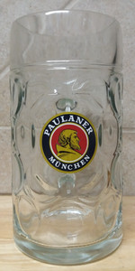 Paulaner Munchen 1 Liter Glass Beer Stein Mug
