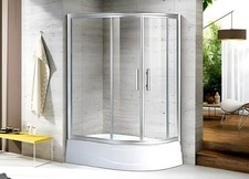 Sliding door shower room shower cubicle corner shower partition 120 x 80 cm