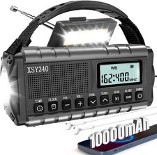 Upgraded 37000mWh Emergency Hand Crank Radio AM/FM with LED Flash WINTER STORM