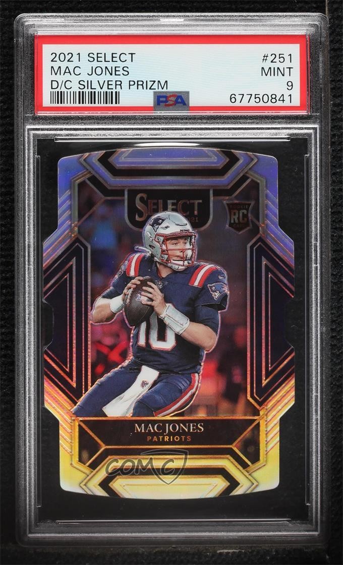2021 Select Club Level Silver Prizm Die-Cut Mac Jones PSA 9 MINT Rookie RC 2l4