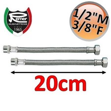 Coppia tubi flessibili acqua FLEXITALY 20cm - 1/2 maschio 3/8 femmina