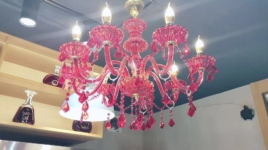 Purple Crystal Chandelier – Modern Candle Style Ceiling Light, 6-12 Heads - Image 3 of 4