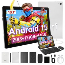 10.1 inch Android 15 Tablet 20(3+17)GB RAM 64GB ROM WiFi ＆ Bluetooth IPS LCD HD