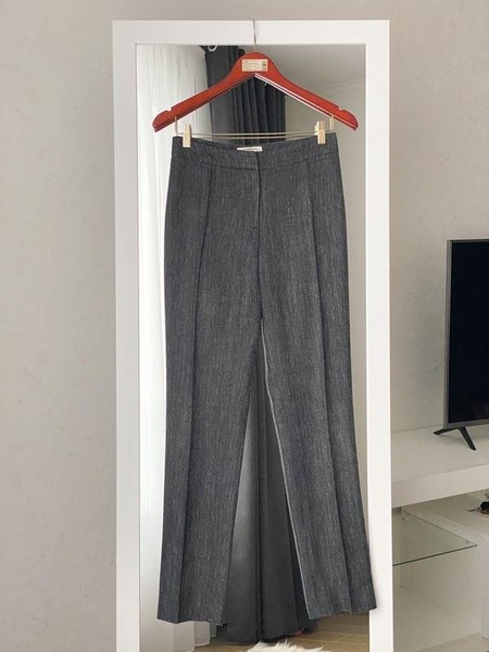 Damen Agnona Hose Grau Wolle XS