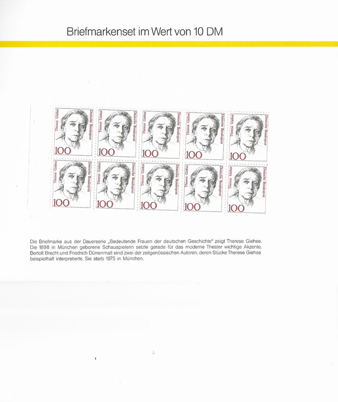 Germany #1484 MNH Booklet Pane of 10, Lot #591