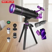 Refractor Telescope 90mm Aperture 550mm Focal Length Portable Tripod Beginners