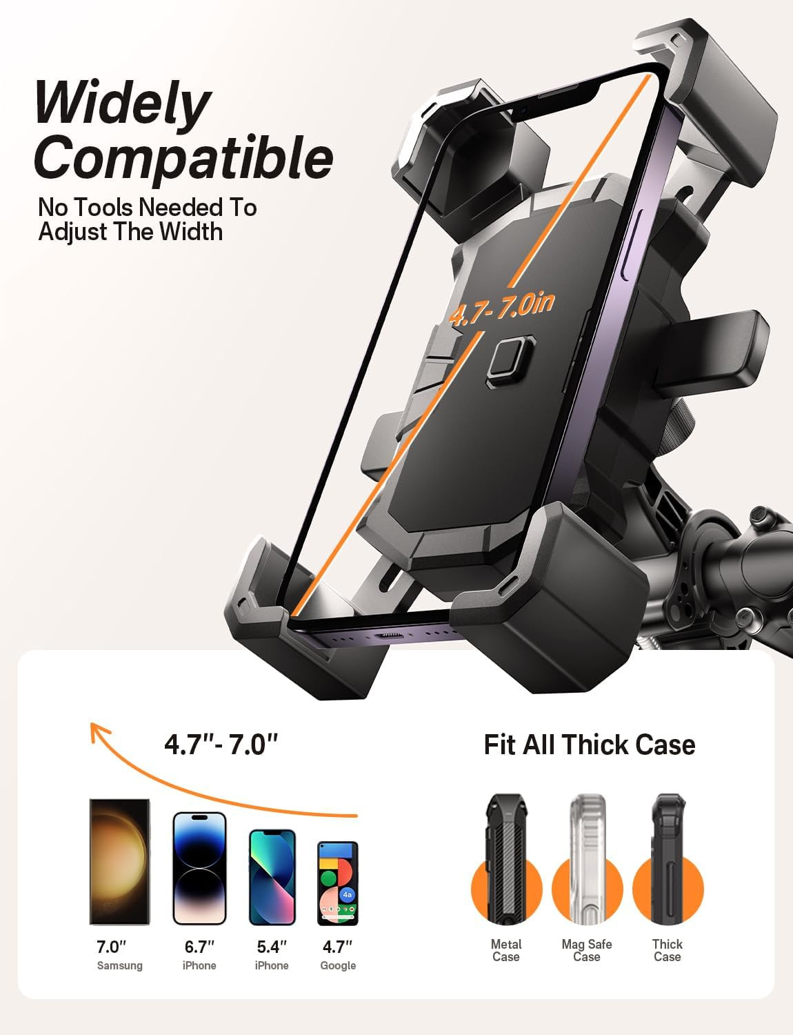 Bike Phone Holder Handlebar,Motorcycle Phone Mount,Atv Cell Phone Clamp,Scooter