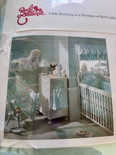 Vtg 1990s Red Calliope Little Bedding Baby Crib Set Circus Parade NEW