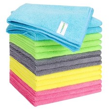 Forggon 15pcs Microfiber Cleaning Cloth Lint 11.5x11.5inch-15Pack Assorted