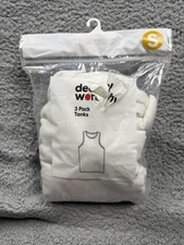 Deal Worthy Tank Tops Mens Small 3 Pack Ribbed Undershirts Sleeveless Multipack