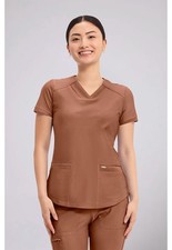 Cherokee Scrubs Form V Neck Scrub Top CK840 CFMC Caffe Mocha Free Ship