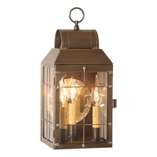 Irvin's Country Tinware Martha's Wall Lantern in Weathered Brass