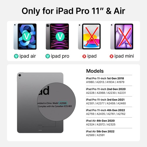 Fusion Keyboard, iPad Pro 11 Case, Wireless Touchpad Keyboard with Built-in T... - Picture 2 of 6