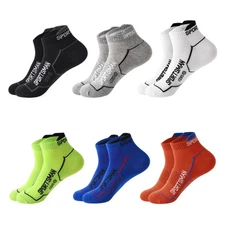 6/12 Pair Mens Ankle Athletic Socks Cotton Low Cut Socks Breathable Arch Support