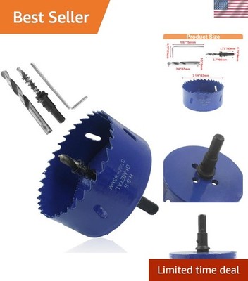 Efficient 83mm HSS Hole Saw Kit - Complete with Bits & Wrench for Home Projects