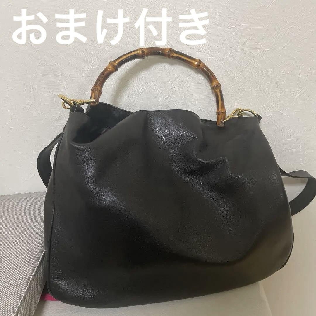 Gucci Authentic Bamboo Leather Tote Handbag