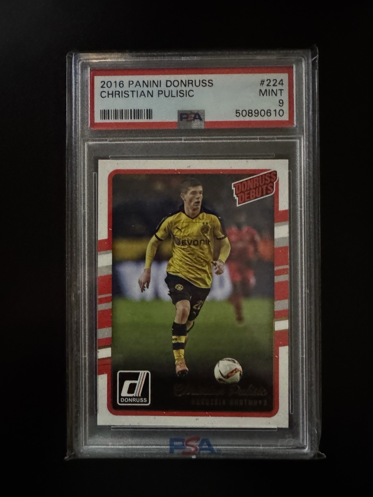 Panini 2016-17 Donruss Debuts Christian Pulisic #224 PSA 9 Borussia Dortmund